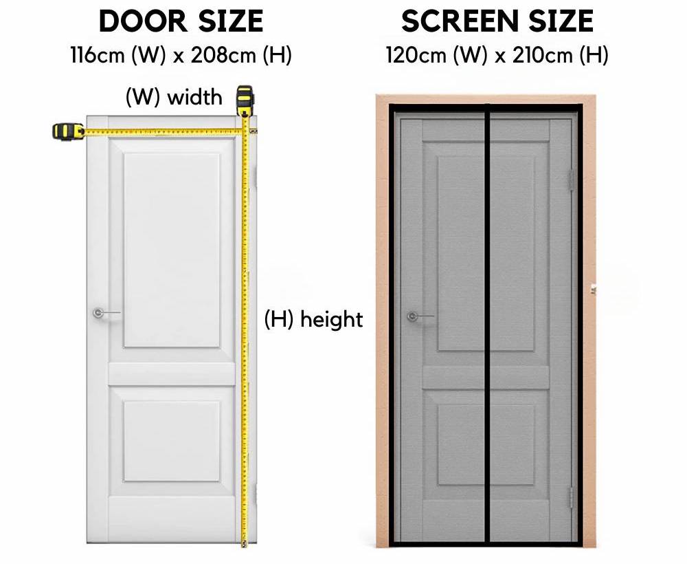 Magnetic Fly Screen Door Black 60 x 210 cm, image 11